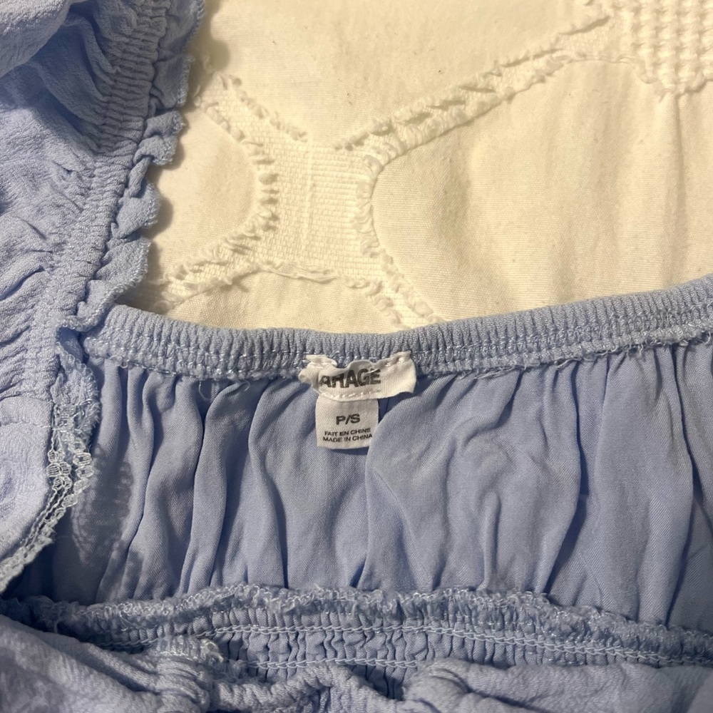 light blue garage cropped tank top - Picture 2 of 3